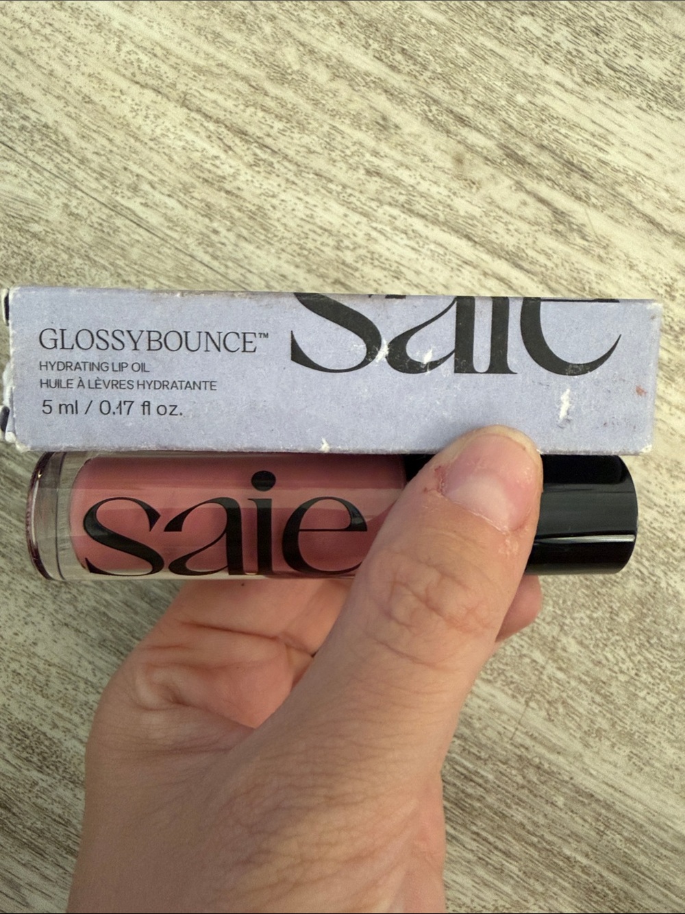 Saie GlossyBounce Hydrating Lip Oil — Mauve Pink